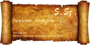 Speiser Szabina névjegykártya